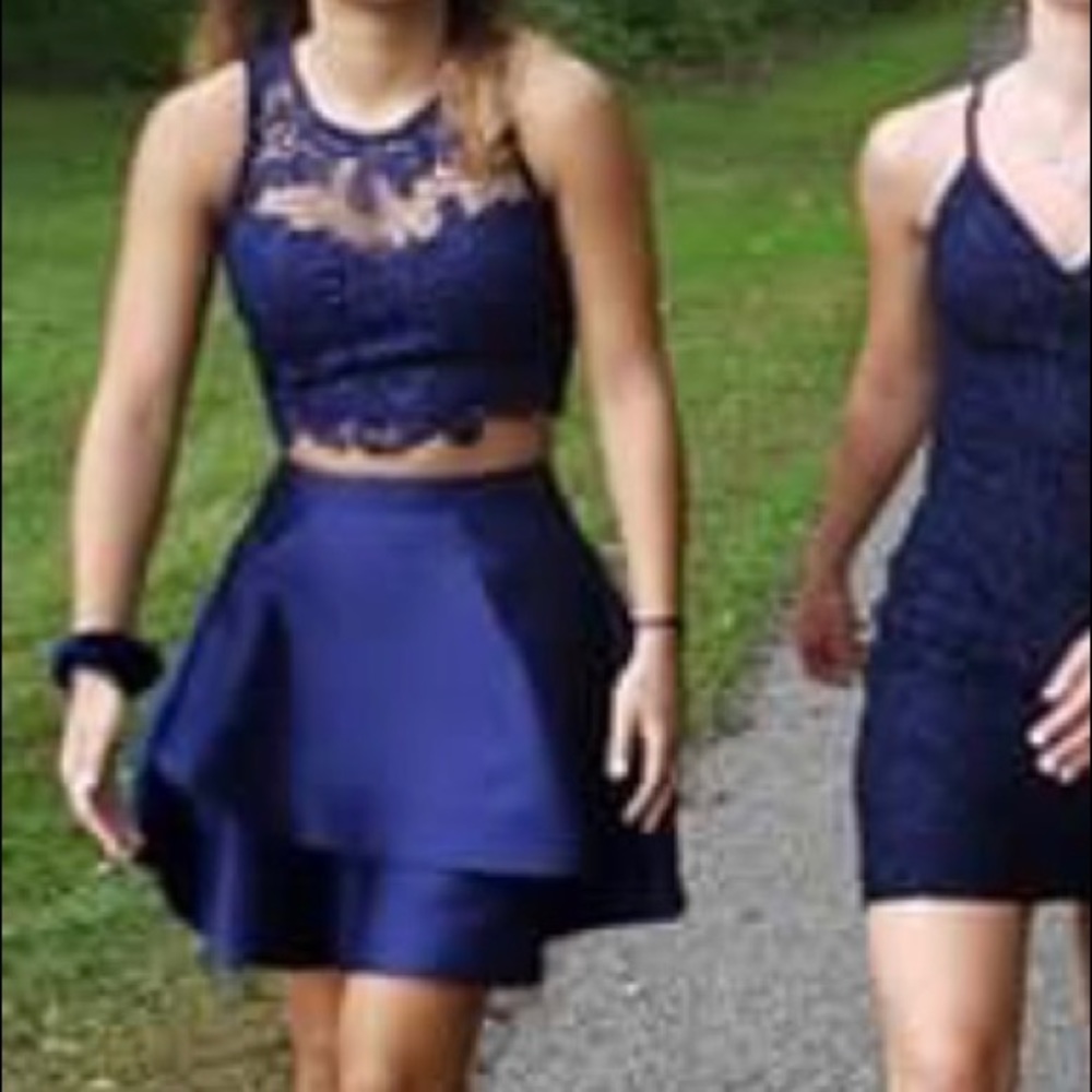 Two piece navy blue dress